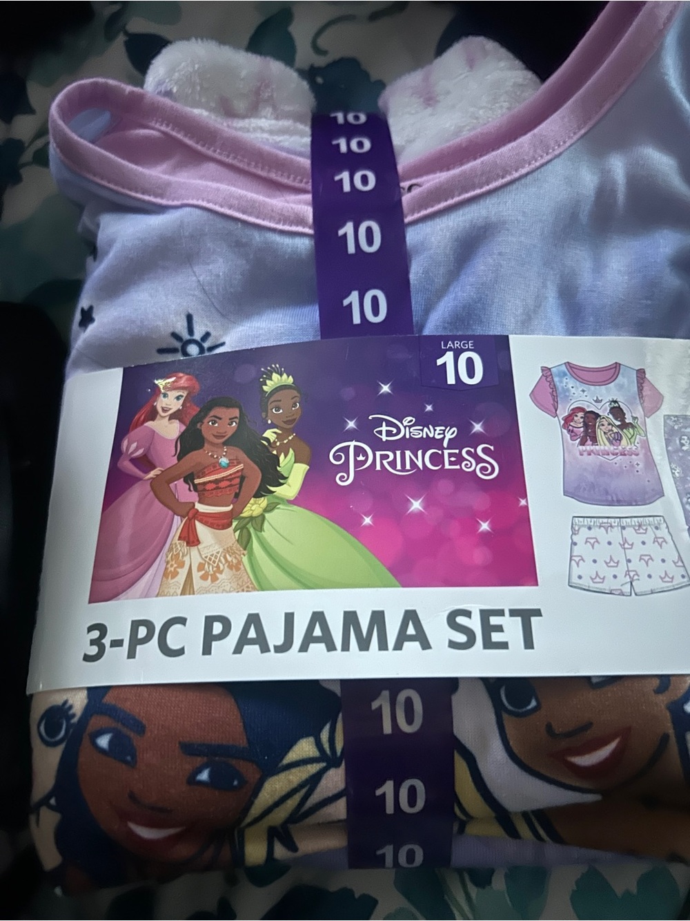 Disney Princess Girls' Pink & Purple 3-PC Pajama Set